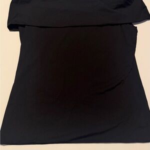 Theory Black Off-Shoulder Top Size Large | Minimalist Stretch Blouse Large